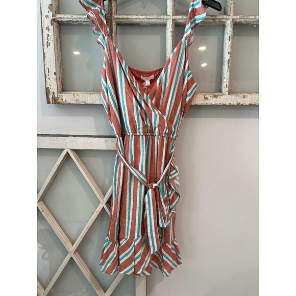 NWT Lauren Conrad size XL striped faux wrap dress - Picture 2 of 5